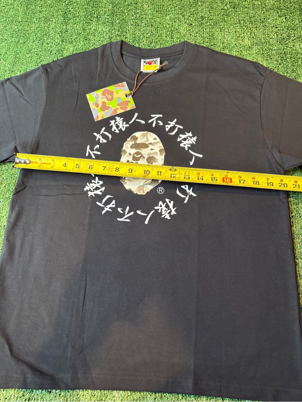 Bape Black Tee with Camo Ape Head and Script - Picture 6 of 9